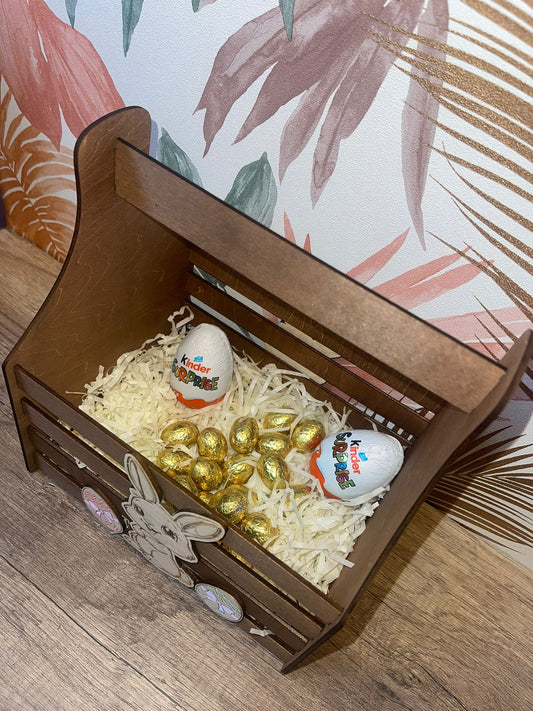 Panier de Pâques en Bois Naturel Personnalisable